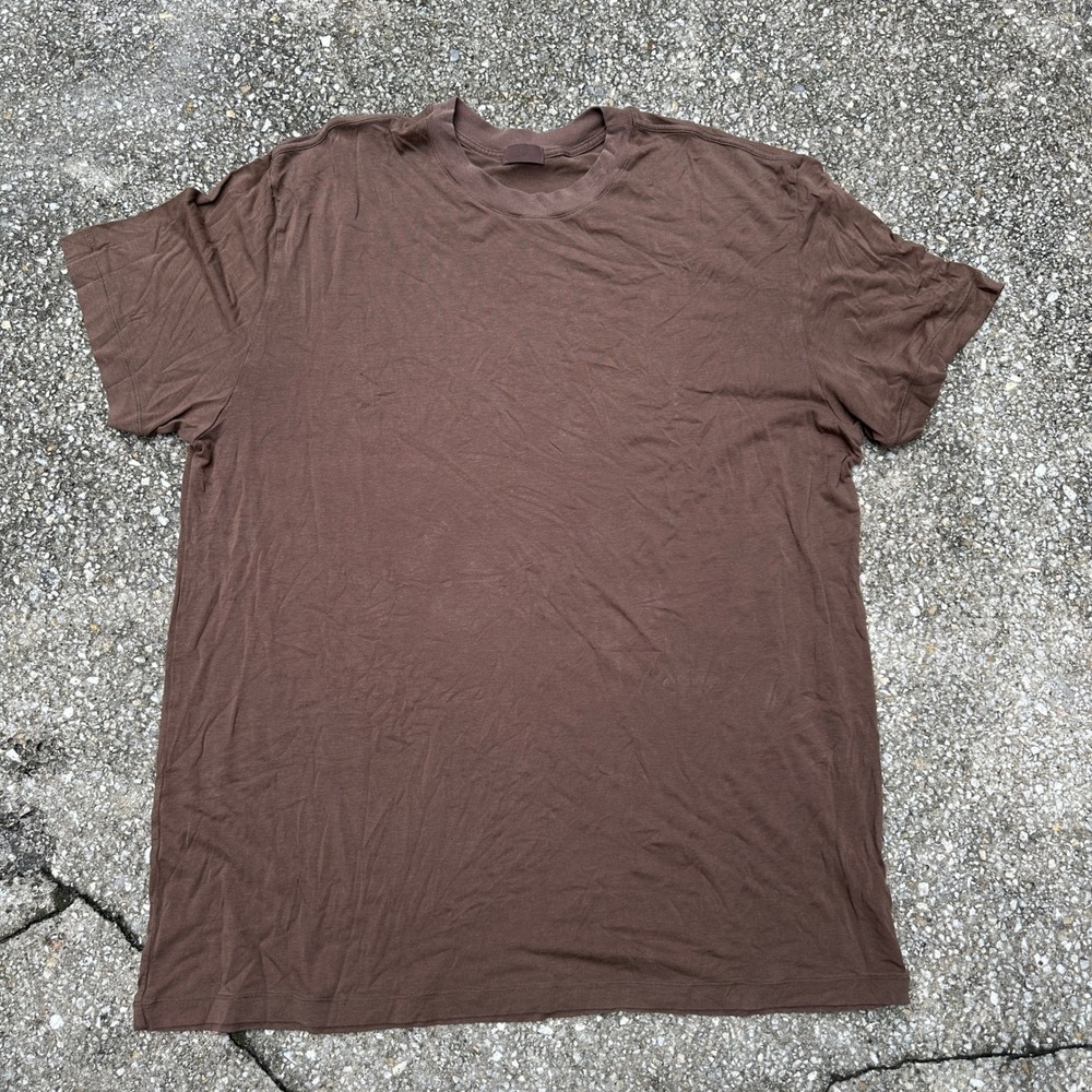SKIMS Boyfriend Large T-Shirt Chocolate Brown Crewneck Short Sleeve Tee